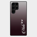 Customize Name Gradient Glass Case Cover Grey For Samsung Galaxy S24 Ultra 5G