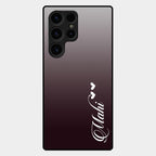 Customize Name Gradient Glass Case Cover Grey For Samsung Galaxy S24 Ultra 5G