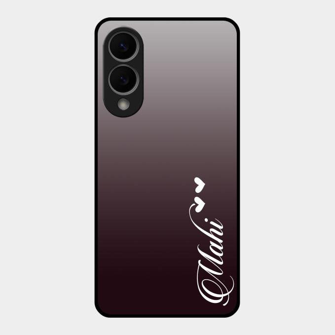 Customize Name Gradient Glass Case Cover Grey For Samsung Galaxy S25 Edge 5G