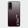 Customize Name Gradient Glass Case Cover Grey For Samsung Galaxy S25 Edge 5G