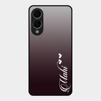Customize Name Gradient Glass Case Cover Grey For Samsung Galaxy S25 Edge 5G