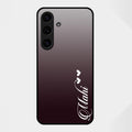 Customize Name Gradient Glass Case Cover Grey For Samsung Galaxy S25 FE 5G