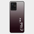 Customize Name Gradient Glass Case Cover Grey For Vivo T1 5G