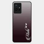 Customize Name Gradient Glass Case Cover Grey For Vivo T1 5G