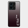 Customize Name Gradient Glass Case Cover Grey For Vivo T1 Pro 5G