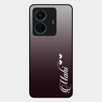 Customize Name Gradient Glass Case Cover Grey For Vivo T1 Pro 5G