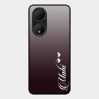 Customize Name Gradient Glass Case Cover Grey For Vivo T2 5G