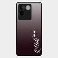 Customize Name Gradient Glass Case Cover Grey For Vivo T2 Pro 5G