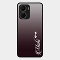Customize Name Gradient Glass Case Cover Grey For Vivo T2X 5G