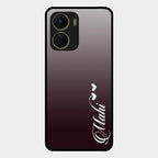 Customize Name Gradient Glass Case Cover Grey For Vivo T2X 5G