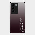 Customize Name Gradient Glass Case Cover Grey For Vivo T3 5G