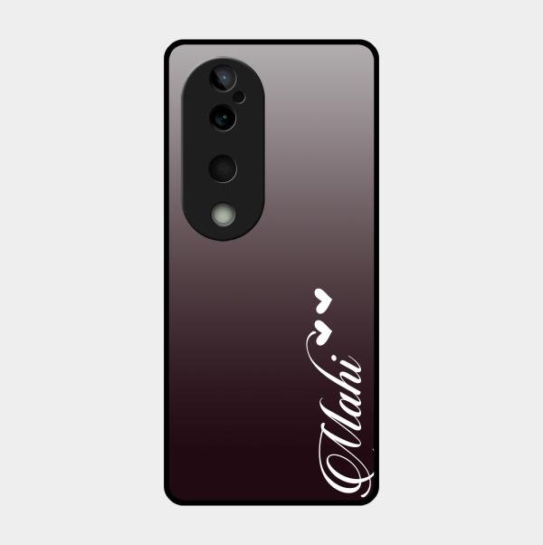Customize Name Gradient Glass Case Cover Grey For Vivo T3 Ultra