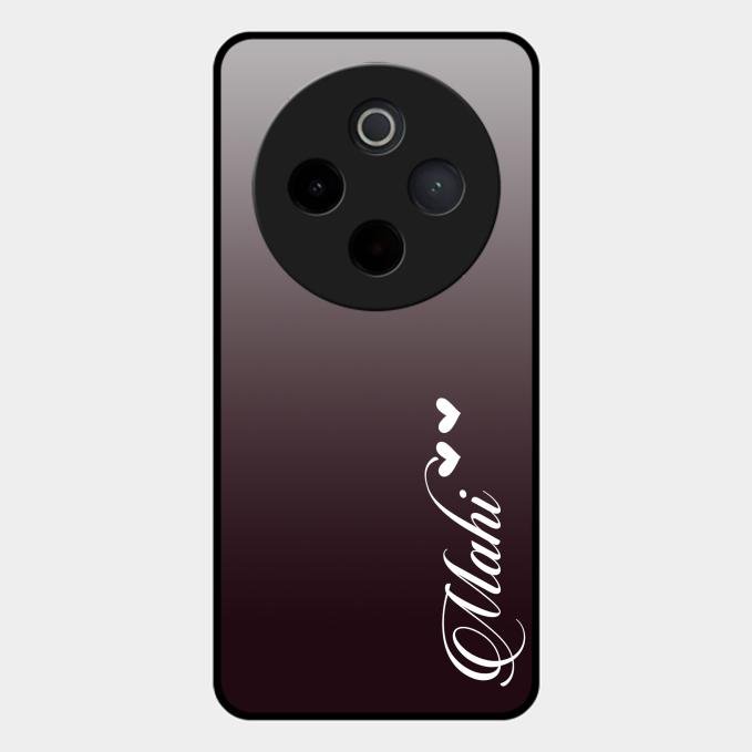 Customize Name Gradient Glass Case Cover Grey For Vivo T4 5G