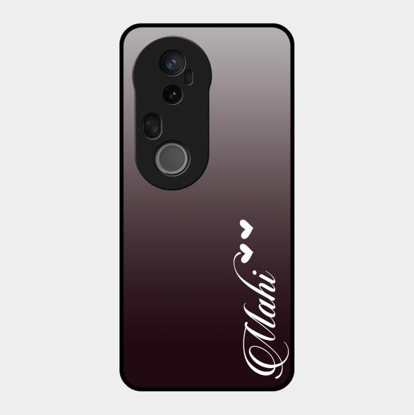 Customize Name Gradient Glass Case Cover Grey For Vivo T4 Ultra 5G