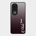 Customize Name Gradient Glass Case Cover Grey For Vivo T4R 5G