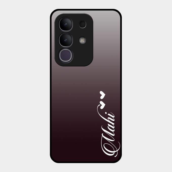 Customize Name Gradient Glass Case Cover Grey For Vivo T4X 5G