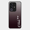 Customize Name Gradient Glass Case Cover Grey For Vivo T4X 5G