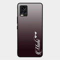 Customize Name Gradient Glass Case Cover Grey For Vivo V20 Pro 5G