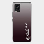Customize Name Gradient Glass Case Cover Grey For Vivo V20 Pro 5G