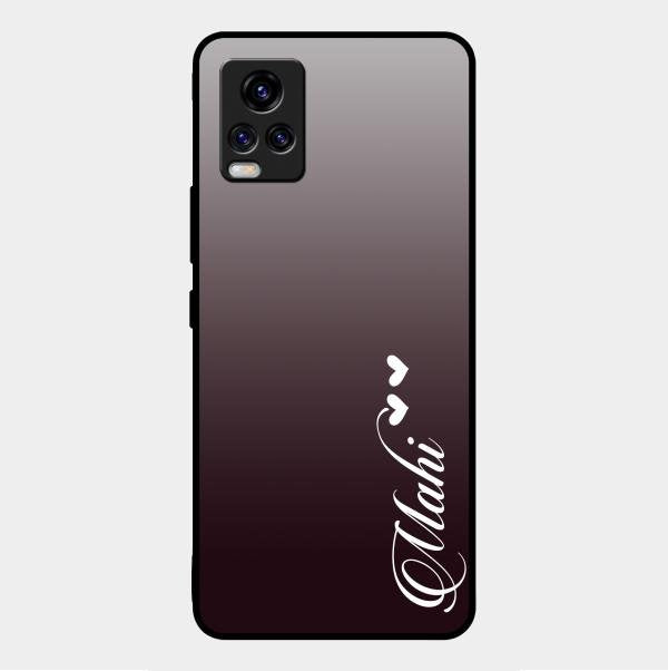 Customize Name Gradient Glass Case Cover Grey For Vivo V20 Pro 5G