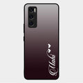 Customize Name Gradient Glass Case Cover Grey For Vivo V20 Se
