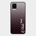 Customize Name Gradient Glass Case Cover Grey For Vivo V20