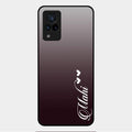 Customize Name Gradient Glass Case Cover Grey For Vivo V21 5G