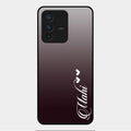 Customize Name Gradient Glass Case Cover Grey For Vivo V23 5G
