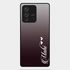 Customize Name Gradient Glass Case Cover Grey For Vivo V23 Pro 5G