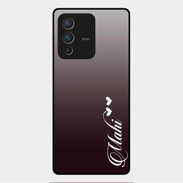 Customize Name Gradient Glass Case Cover Grey For Vivo V23 Pro 5G