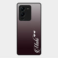 Customize Name Gradient Glass Case Cover Grey For Vivo V25 Pro 5G
