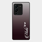 Customize Name Gradient Glass Case Cover Grey For Vivo V25 Pro 5G
