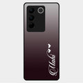 Customize Name Gradient Glass Case Cover Grey For Vivo V27 5G