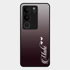 Customize Name Gradient Glass Case Cover Grey For Vivo V29 5G