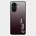 Customize Name Gradient Glass Case Cover Grey For Vivo V29E 5G