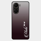 Customize Name Gradient Glass Case Cover Grey For Vivo V29E 5G