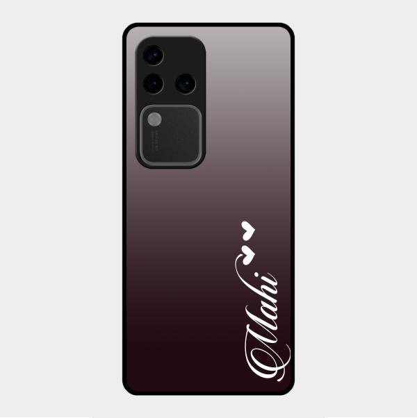 Customize Name Gradient Glass Case Cover Grey For Vivo V30 Pro 5G