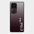 Customize Name Gradient Glass Case Cover Grey For Vivo V30 Pro 5G