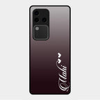 Customize Name Gradient Glass Case Cover Grey For Vivo V30 Pro 5G