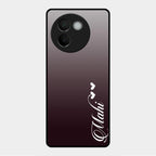 Customize Name Gradient Glass Case Cover Grey For Vivo V30E 5G