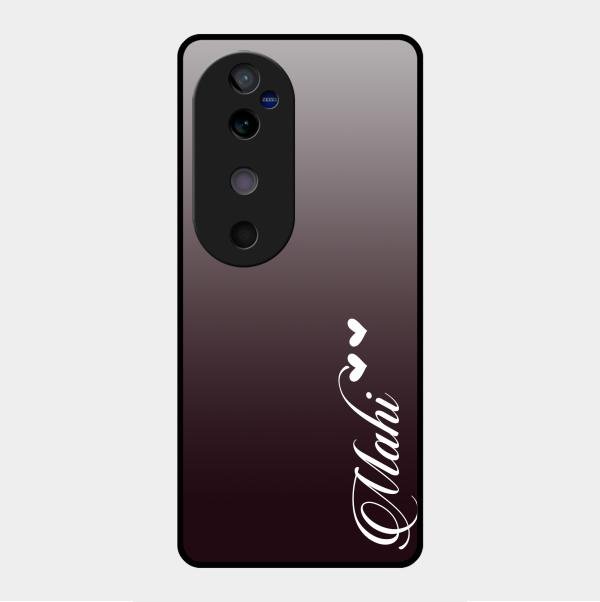 Customize Name Gradient Glass Case Cover Grey For Vivo V40 5G