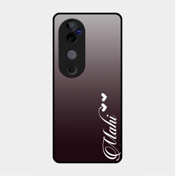 Customize Name Gradient Glass Case Cover Grey For Vivo V40 Pro 5G