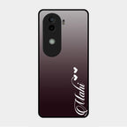 Customize Name Gradient Glass Case Cover Grey For Vivo V40E 5G