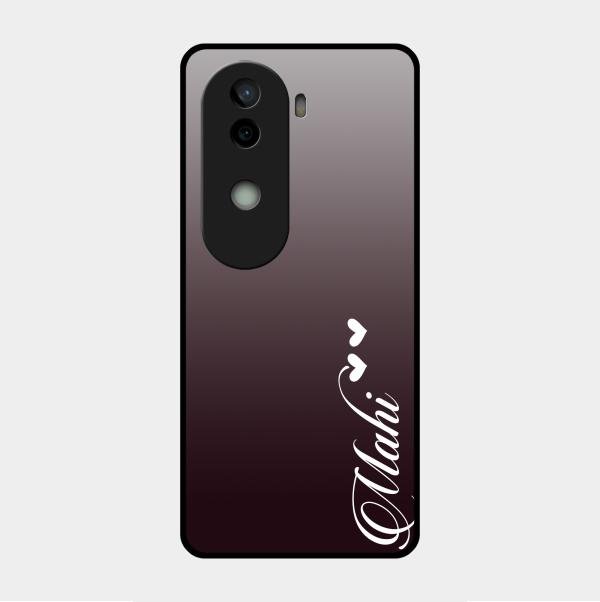 Customize Name Gradient Glass Case Cover Grey For Vivo V40E 5G