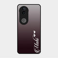 Customize Name Gradient Glass Case Cover Grey For Vivo V50 5G