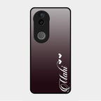 Customize Name Gradient Glass Case Cover Grey For Vivo V50E 5G