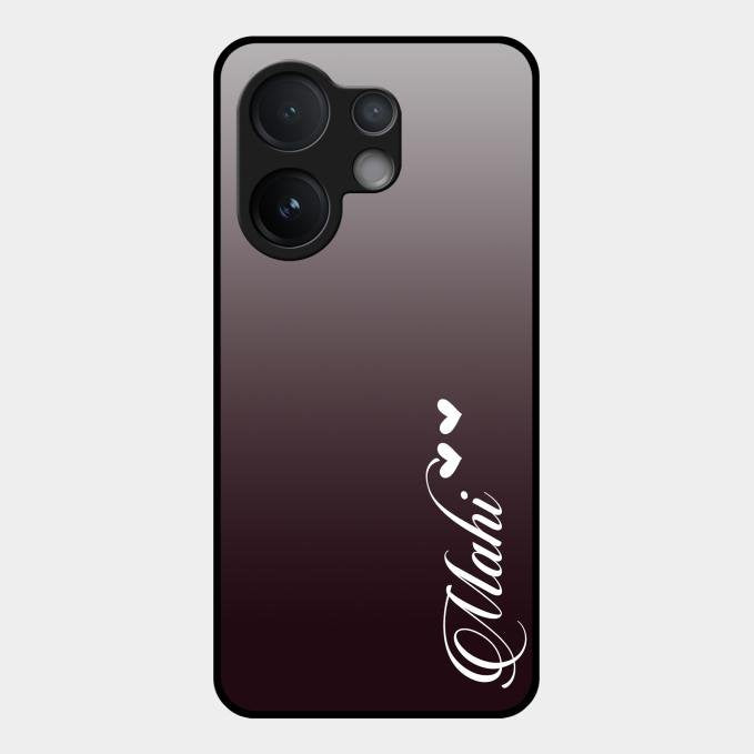 Customize Name Gradient Glass Case Cover Grey For Vivo V60 5G