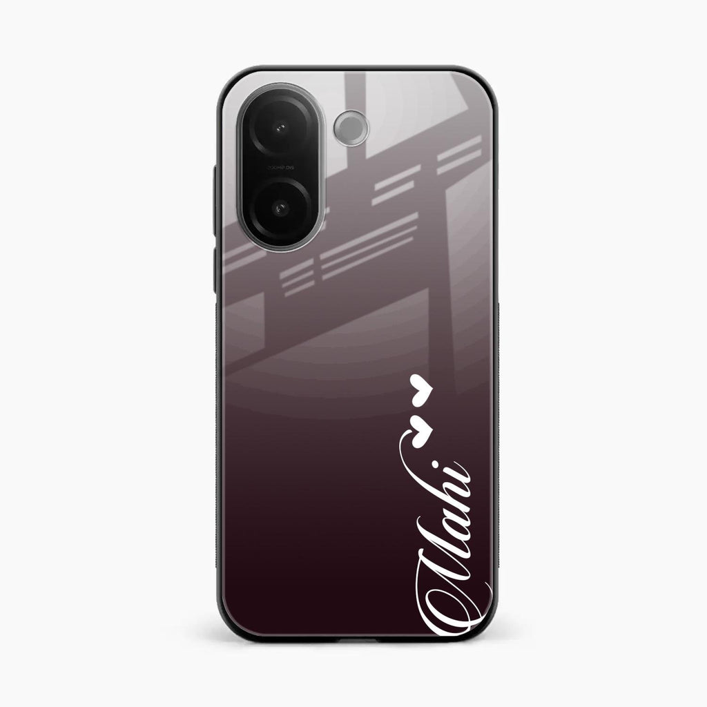 Customize Name Gradient Glass Case Cover Grey For Vivo V60e 5G