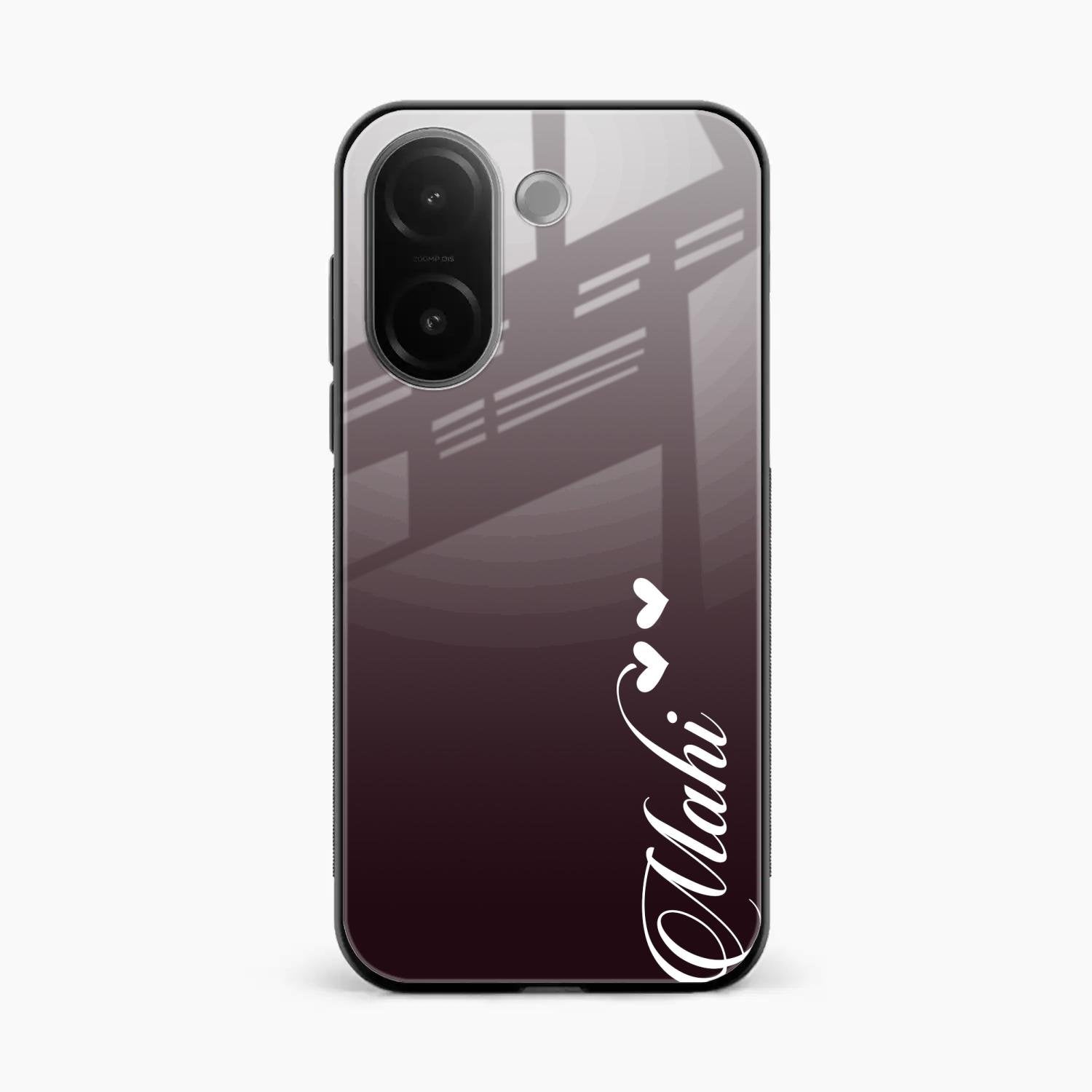 Customize Name Gradient Glass Case Cover Grey For Vivo V60e 5G