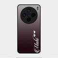 Customize Name Gradient Glass Case Cover Grey For Vivo X200 5G